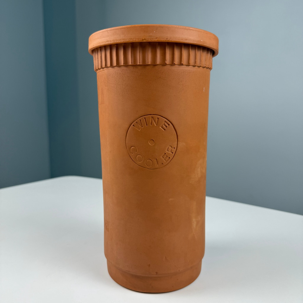 Vintage Italian Terracotta Wine Cooler made in Italy with Lid / saucer